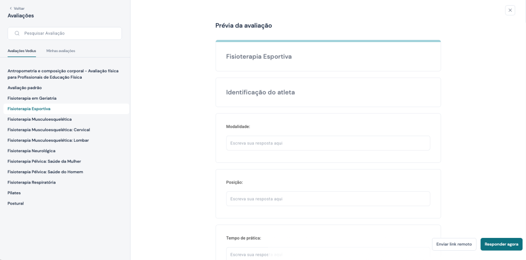 Avaliação Personalizada de Fisioterapia