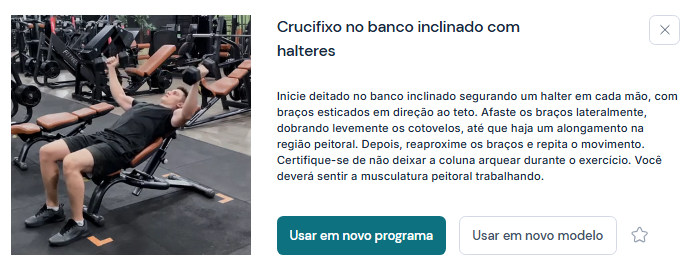 crucifixo reto com halter variação inclinado