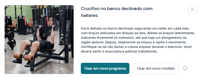 crucifixo reto com halter variação inclinado