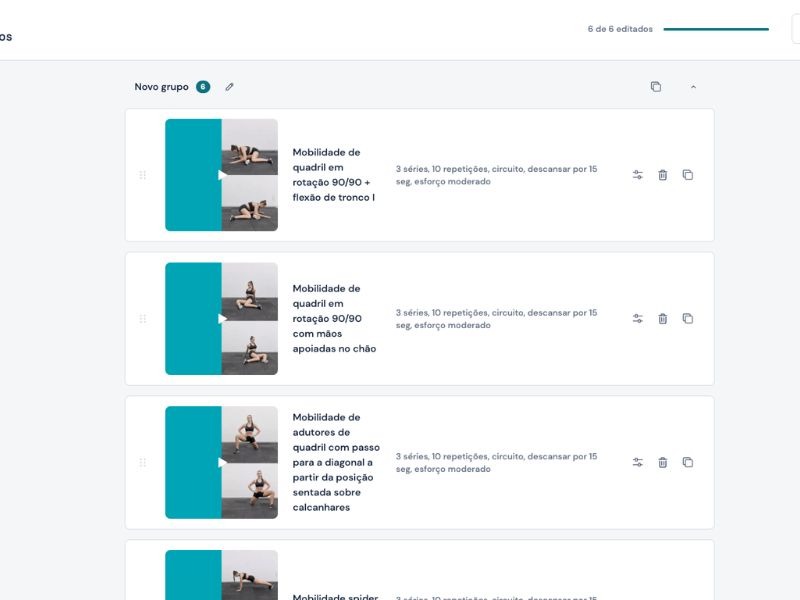automação para clinicas prescrição de exercicios