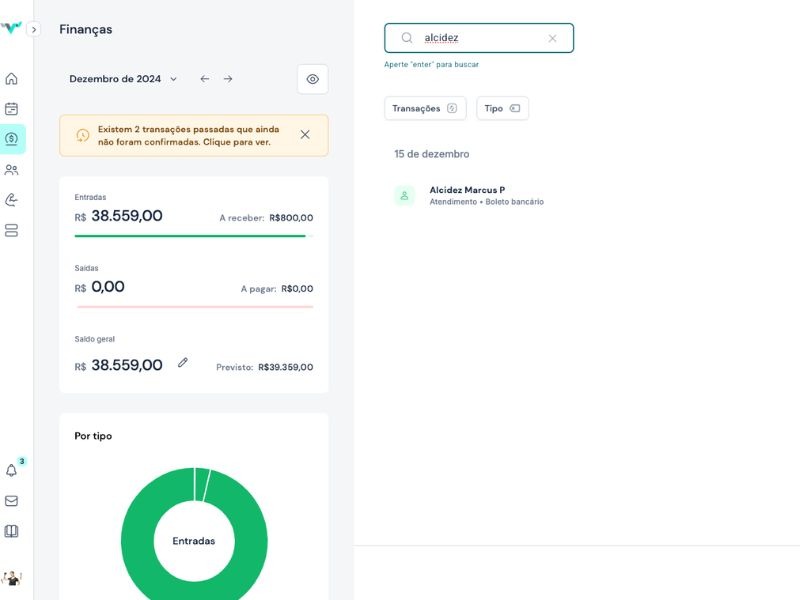 fluxo de caixa para consultorio relatórios