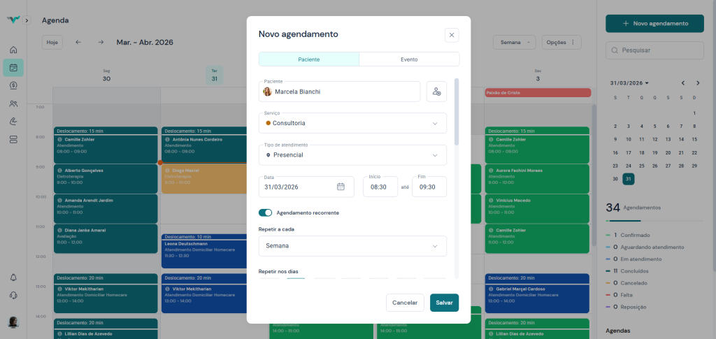 Software de gestão para clínicas de saúde: o que é e por que sua clínica precisa 1 Agenda NovoAgendamento1