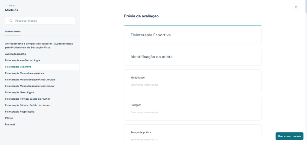 Como fazer a ficha de avaliação em Fisioterapia: passo a passo completo 1 Criando Novo Modelo2 1