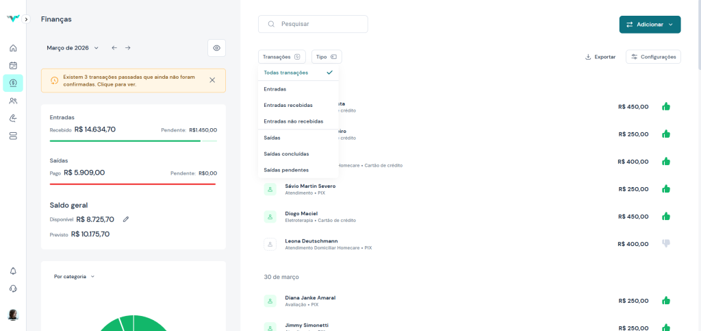 Sistema para clínica de Fisioterapia: como escolher e quais funcionalidades são essenciais 1 Financeiro Filtros1