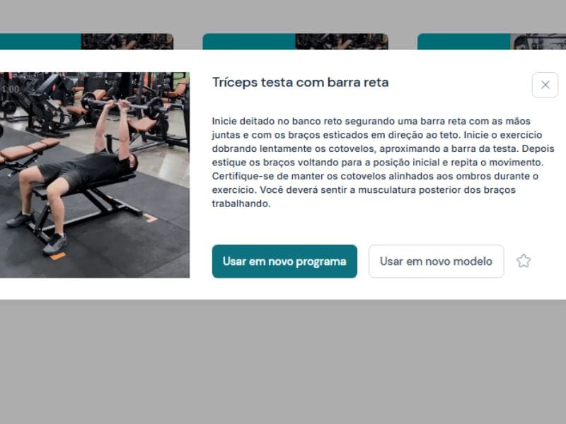 triceps testa com barra reta triceps testa com barra reta