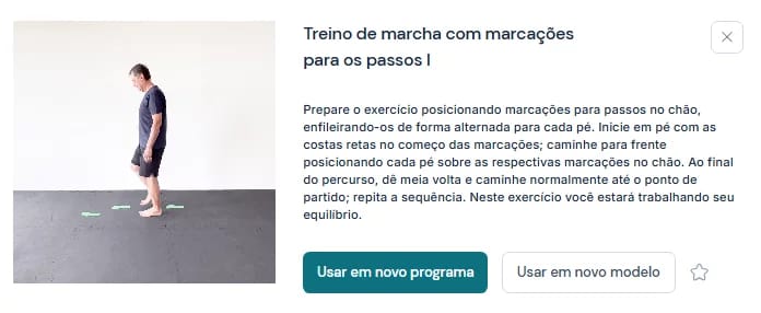 treino de marcha com marcações para os passos no aplicativo Vedius treino de marcha com marcações para os passos no aplicativo Vedius